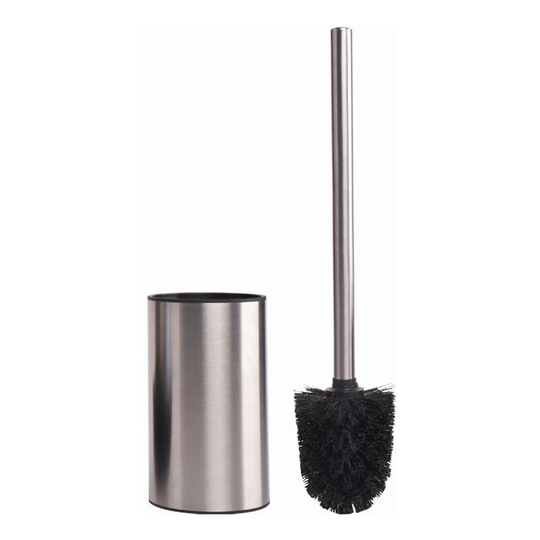 Bette Toilet Brush with Stainless Steel Toilet Brush Holder - Closed Toilet Brush Concept - Fingerprint Resistant (Gray)