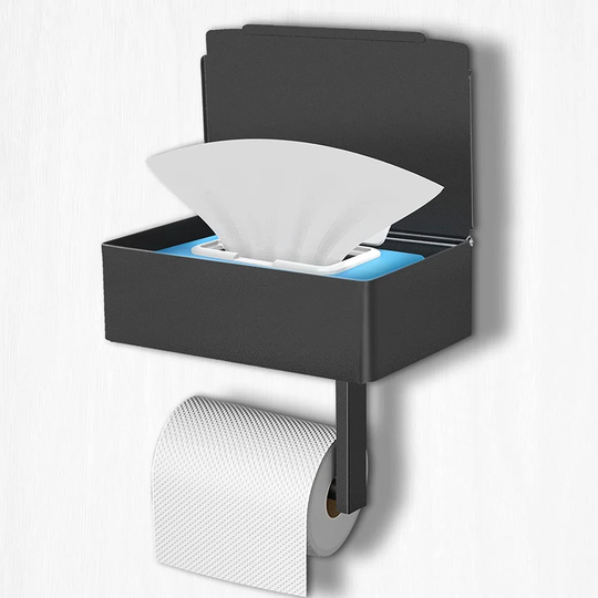 Sweeny Wall Mounted Toilet Roll Holderr with Storage Box