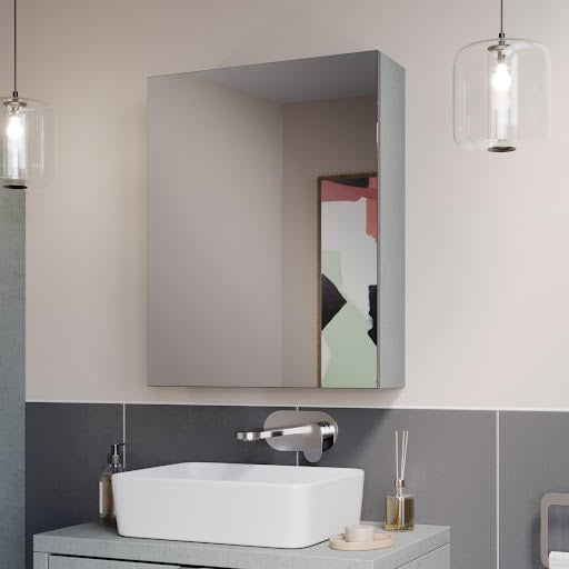 Vitusso Concrete Bathroom Mirror Cabinet 600mm