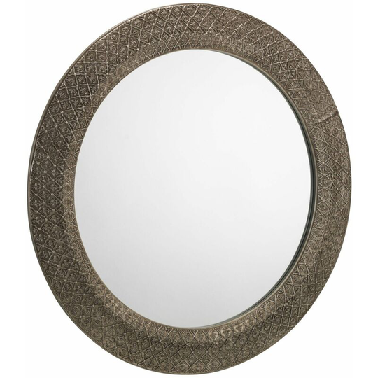 Radiance Large Round Pewter Wall Mirror - pewter