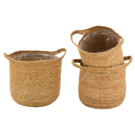 Round Rush Pot Covers (Set Of 3)