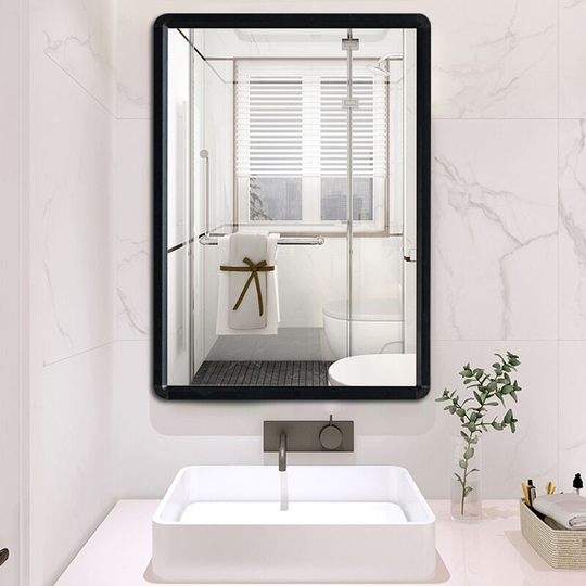 Livingandhome Modern Rectangle Frame Mirror with No Drilling, 48X63CM