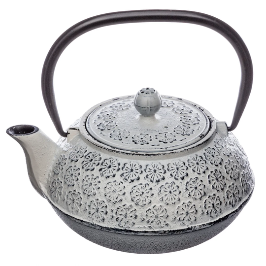Flower Relief Patter 2 Piece Cast Iron Tea Set