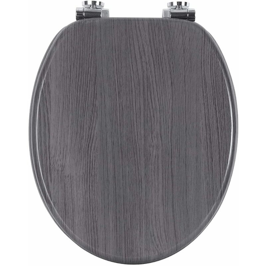 Wooden toilet seats Soft Close wc Seat Hinge Ideal for Standard Toilet Grey Maple - Woltu