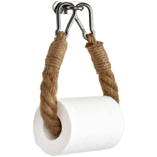 Hemp Rope Towel Holder Ins Style Rope Toilet Paper Holder Vintage Toilet Roll Holder with Screws Retro Accessory Bathroom and Kitchen Decoration