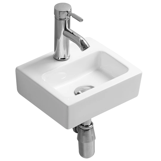 Belfry Bathroom Small Cloakroom Basin Sink Wall Hung Mini Washbasin For Toilet Bathroom, 280X245x90mm