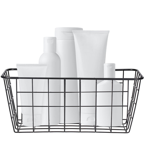 Iron Storage Basket Wall Mounted Storage Organizer Wire Hanging Basket Bathroom Shelf for Bedroom Bathroom Laundry Room