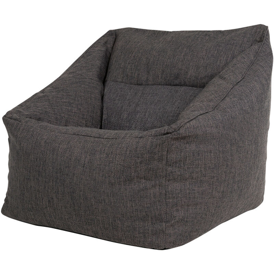 Oslo Herringbone Armchair Bean Bag - Charcoal