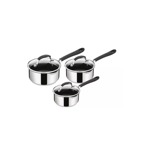 Jamie Oliver Quick & Easy Stainless Steel 3-Piece Sauce Pan Set