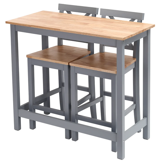 Morelia 2 - Person Rubberwood Solid Wood Dining Set