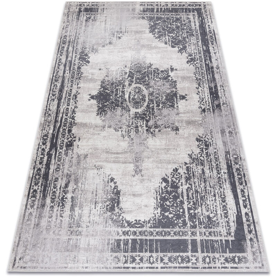 Andre 1187 washing carpet Ornament, vintage anti-slip - black / white black 160x220 cm