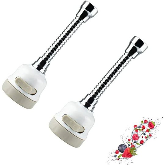 Perlerare - Kitchen Faucet Extension, 2Pcs Water Saving Faucet Accessories, 360°Swivel Faucet Extension, Nozzle Filter Adapter, for Bathroom and