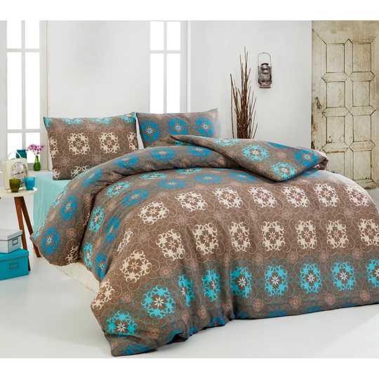 Premont Brown/Beige/Blue Duvet Cover Set
