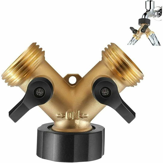 Bet Y-Fitting, Hose Fitting, Double Faucet Washing Machine, 2-Way Y-Distributor, 3/4 Inch for Connection of 2 Appliances, for Garden Faucet, for Tank