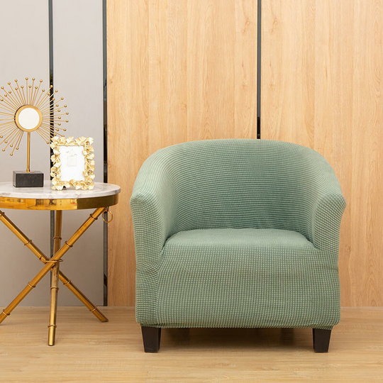 Bathtub Chair Cover Stretch Jacquard Furniture Cover / Machine Washable Removable Armchair Slipcover (Green)