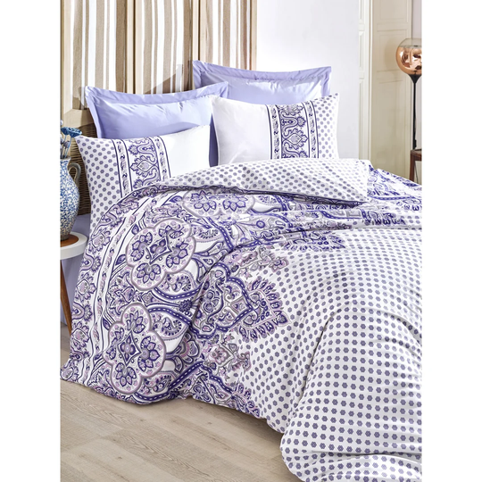 Headrick Lilac/White Duvet Cover Set