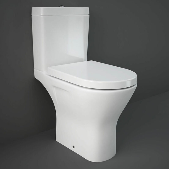 Rak Ceramics - rak Resort Maxi Rimless Close Coupled Full Access Toilet Pack - Soft Close Seat