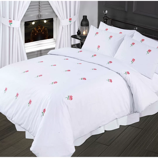 Zara White 144 TC Duvet Cover Set