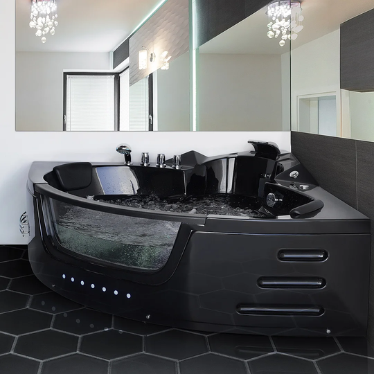 2140 mm x 1550 mm Single Ended Whirlpool Bathtub with 12 jets