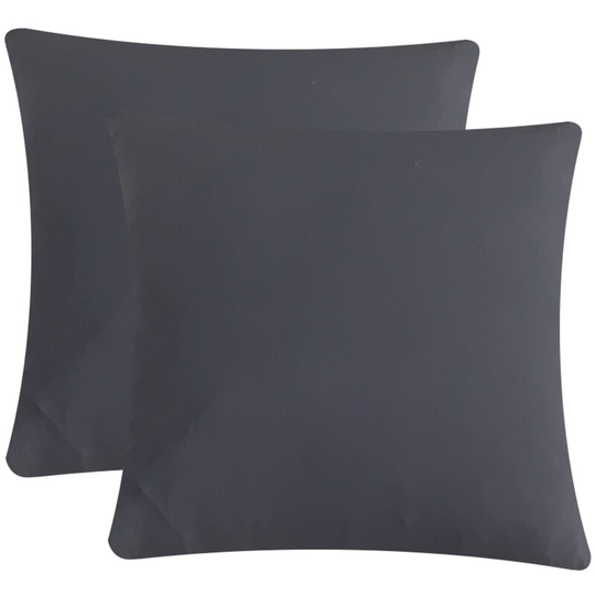 Elastic Stretch Sofa Armchair Cover Solid Color Living Room Couch Slipcover gray 45x45cm 2x Cushion Cover