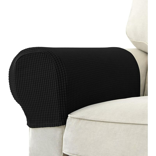 Set of 2 Jacquard Stretch Sofa Armchair Armrest Covers Anti-Slip Furniture Predector Armrest Slipcovers for Sofa Recliner blue