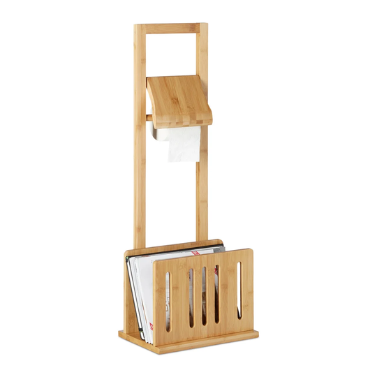 Medway Free Standing Toilet Roll Holder with Magazine Rack