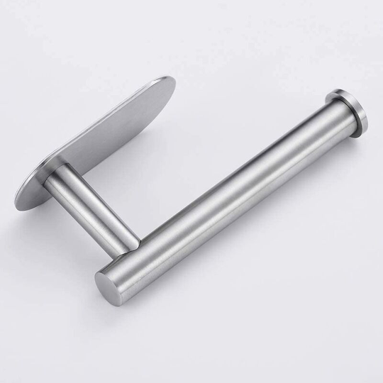 Stainless Steel Self Adhesive Wall Mounted Toilet Roll Holder, 3M Sticker Toilet Paper Holder for Bathroom Kitchen Office Hotel 155mm (Silver)