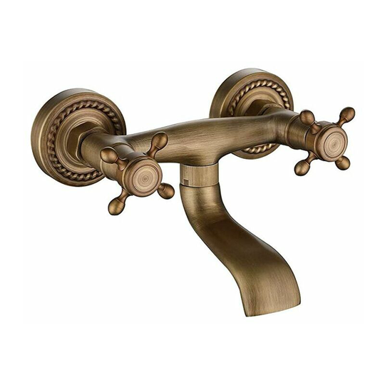 Cold And Hot Water FaucetMounted Copper Sunken BlackAntique Faucet Wall Bathtub Sink Kitchen Faucet