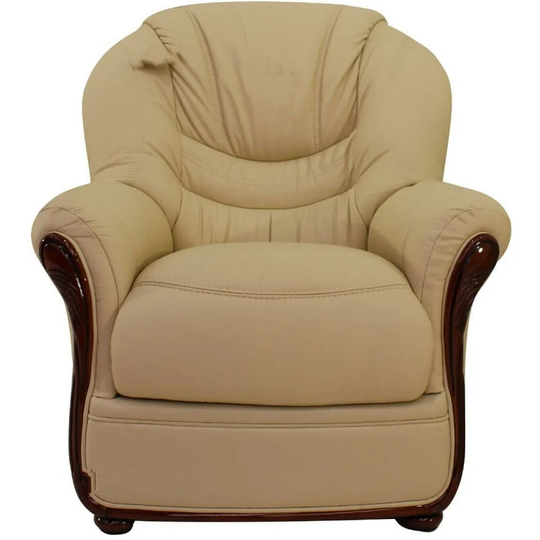 Florence Genuine Italian Sofa Armchair Cream Leather