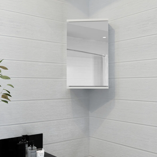 Simplicity 30cm x 50cm Corner Mount Mirror Cabinet
