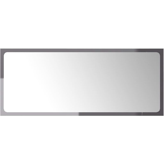 Bathroom Mirror High Gloss Grey 90x1.5x37 cm Engineered Wood vidaXL - Grey