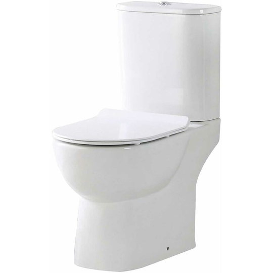 Orbit - Riva Open Back Close Coupled Rimless Toilet Push Button Cistern - Excluding Seat