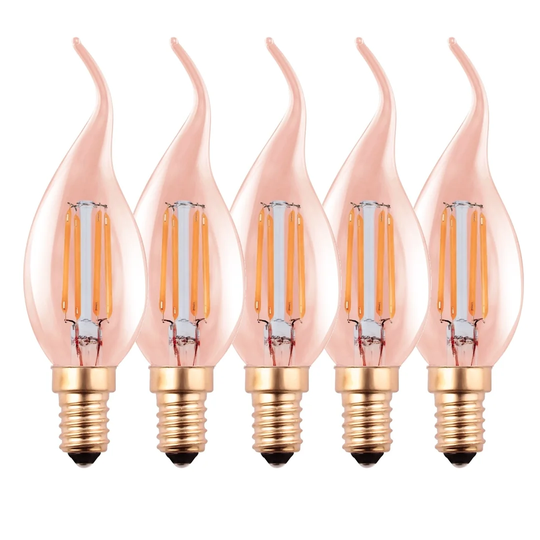 4W E14 Dimmable LED Candle Light Bulb Amber (Set of 5)