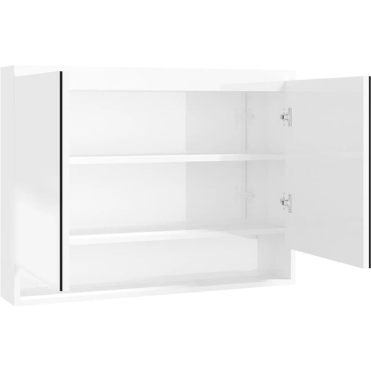Vidaxl - Bathroom Mirror Cabinet 80x15x60 cm mdf Shining White White