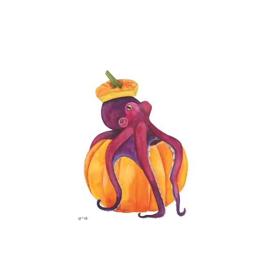 Pumpkin Octopus by Alasse Art - Wrapped Canvas Art Prints