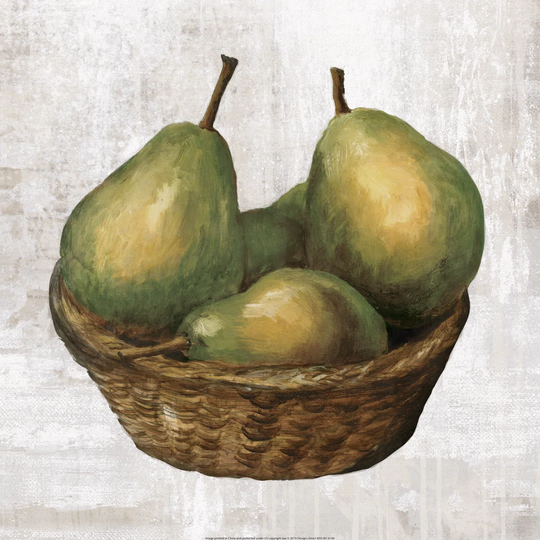 Pears in a Basket - Wrapped Canvas Painting Print