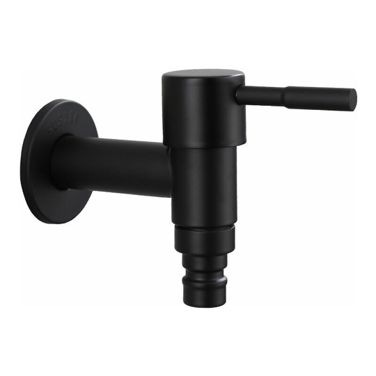 Morejieka - Stainless Steel Wall Faucet for Bathroom, Washbasin, Washing Machine, Cold Water, Matte Black