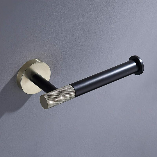 Stainless Steel Toilet Paper Holder Wall Mounted Paper Holder Brushed Gold and Matte Black Toilet Roll Holder