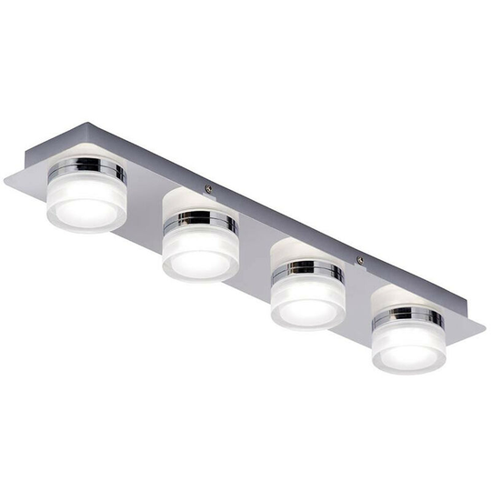 SPA - Amalfi 4 Bar led Flush Bathroom Light - Chrome - Chrome/Opal