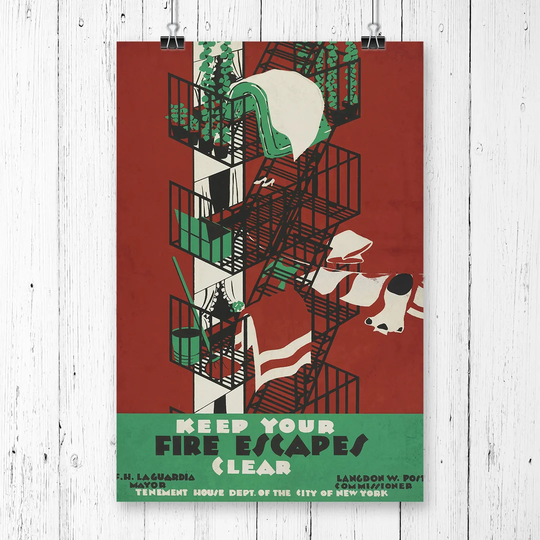 'Vintage WPA Fire Escape' Vintage Advertisement