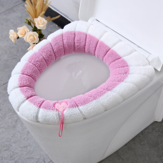 Bathroom Soft Toilet Cover Mat(Pink)