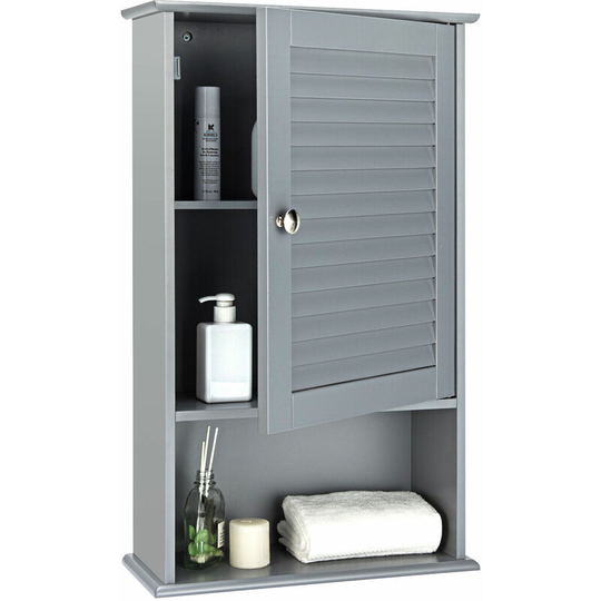 3-Tier Bathroom Cabinet Wall Mounted Storage Organizer Adjustable Shelves