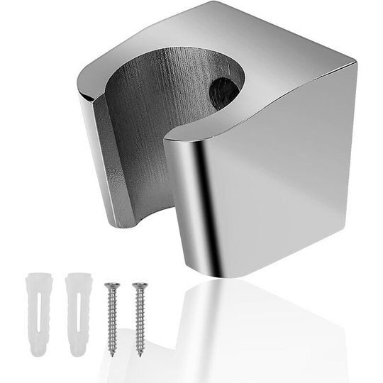Shower Holder, Silver Shower Head Holders, Shower Wall Mounted Shower Holder with Screws, Zinc Alloy, Compatible with Most Shower Nozzles