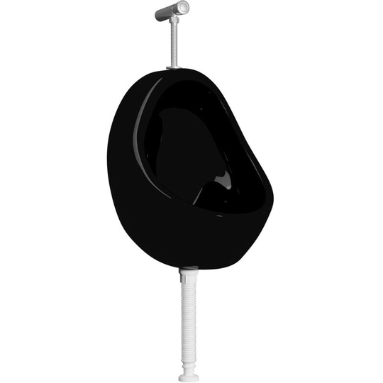 Vidaxl - Wall Hung Urinal with Flush Valve Ceramic Black Black