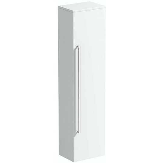 Derwent white tall wall hung cabinet 1400 x 350mm - White - Orchard