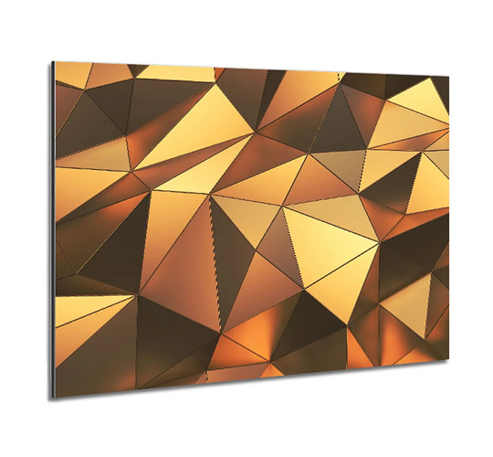 Geometric Triangles Shining - Unframed Graphic Art on Metal