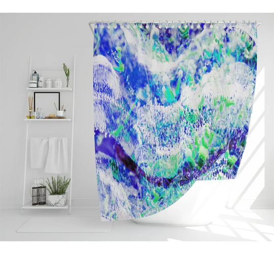 Blue Wilderness Designer Shower Curtain