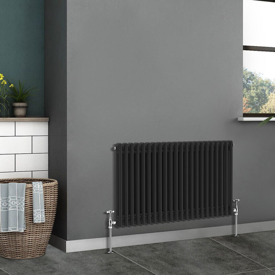 NRG - Traditional Radiator Cast Iron Style Radiator 2 Column Black 600x1010mm