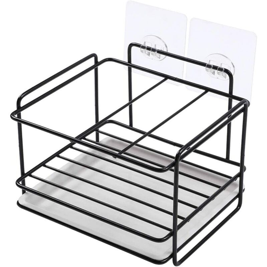 Kitchen Sponge Holder, Sink Basket, Kitchen Sink Organizer, Wall Storage Design, for Storage of Dishwasher Liquid Soap Brush Towel Drainer Holder