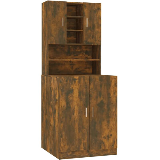 Washing Machine Cabinet Smoked Oak Engineered Wood Vidaxl smoked oak